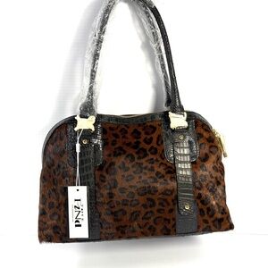The Find - Leopard Print on Pony Hair - Embossed Croc Print Women's Bag